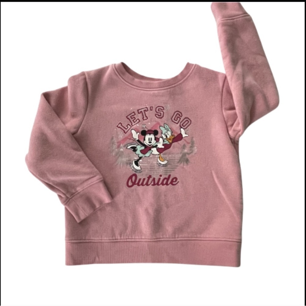 Disney Toddler Girl Pink Graphic Minnie and Daisy Sweatshirt